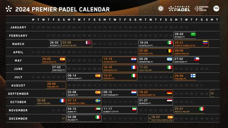 2024 Premier Padel Kalender - Justpadel.com
