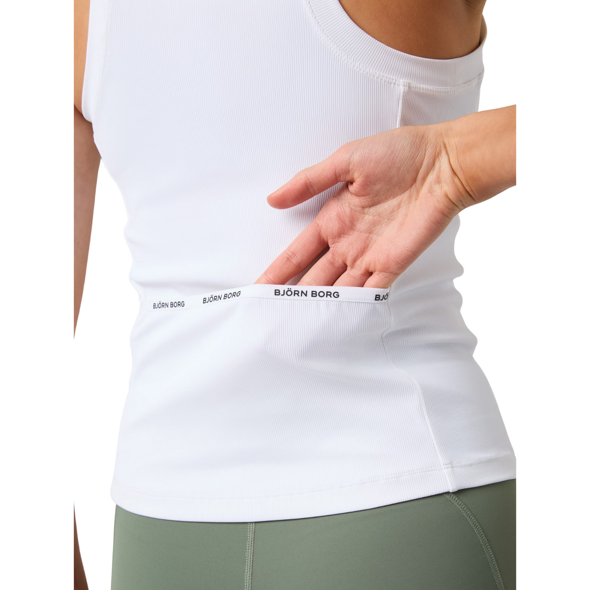 Björn Borg Ace Pocket Ribbed Tank Top White