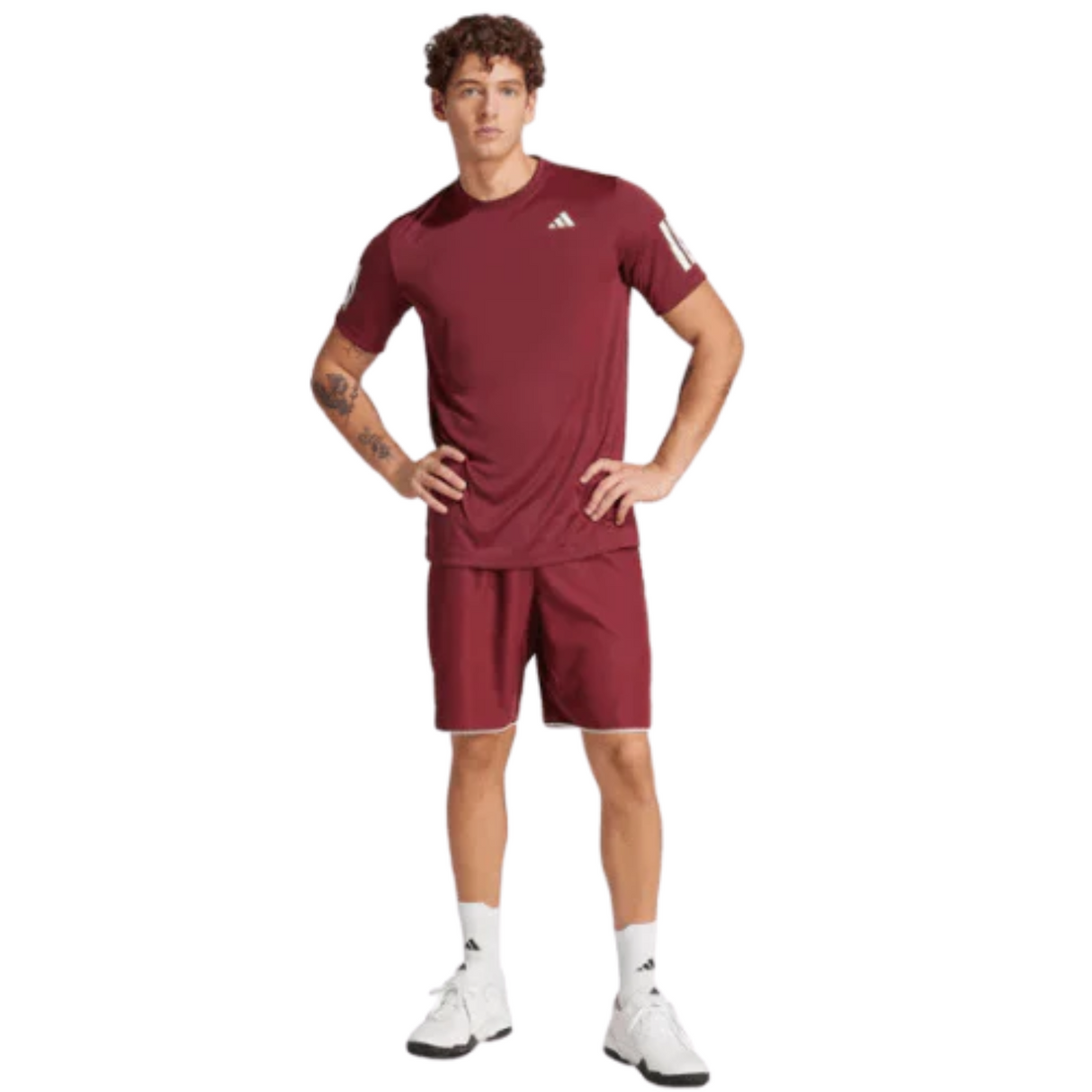 Adidas Club 3-Stripes T-Shirt Burgundy