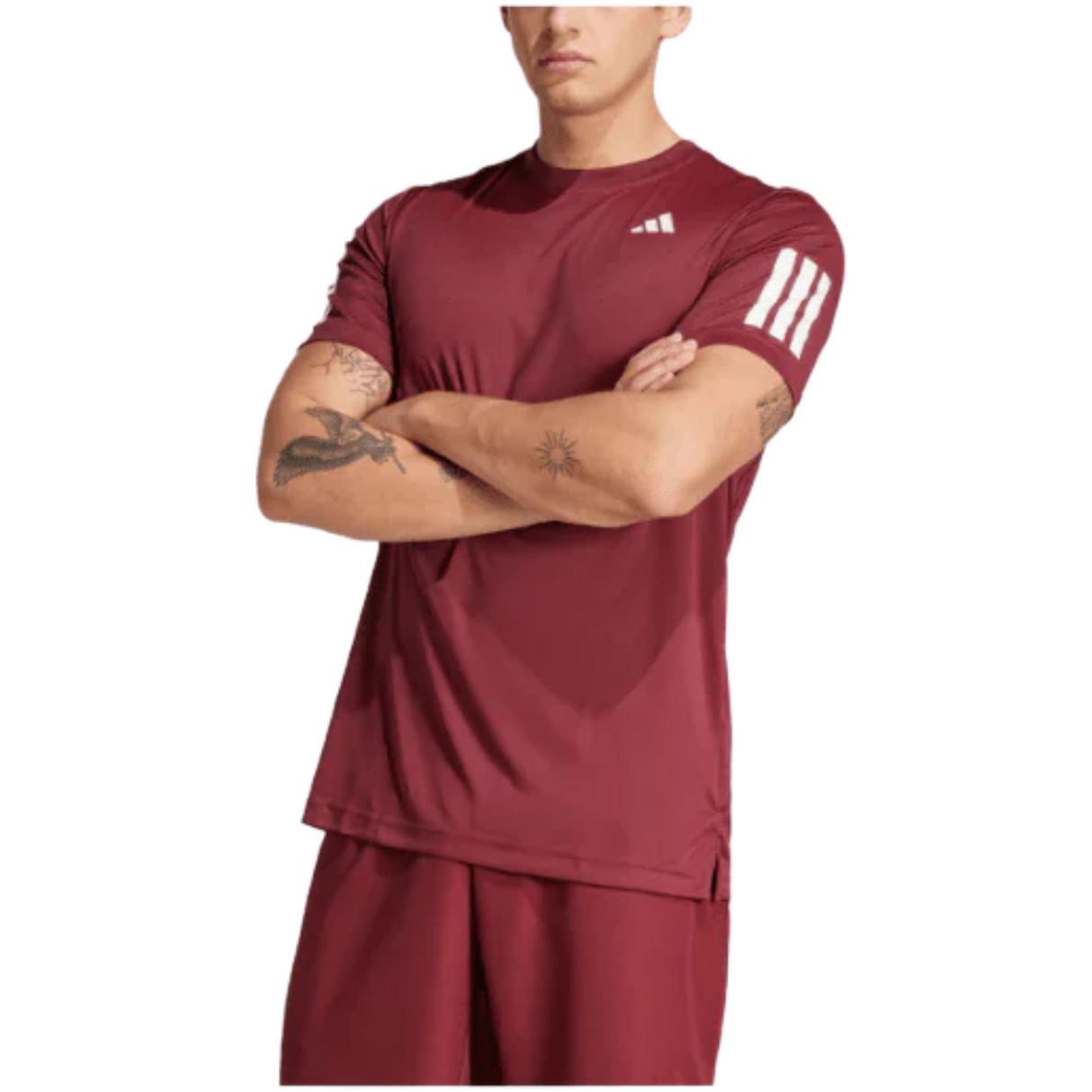 Adidas Club 3-Stripes T-Shirt Burgundy