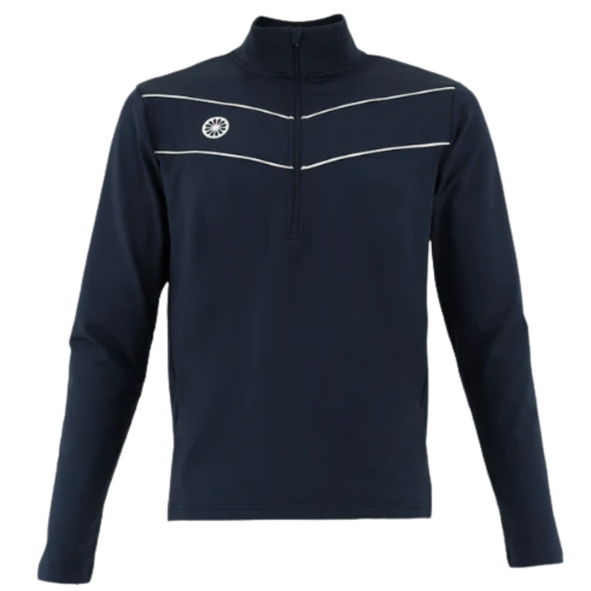 The Indian Maharadja Baroda Chevron Half Zip Sweater Navy