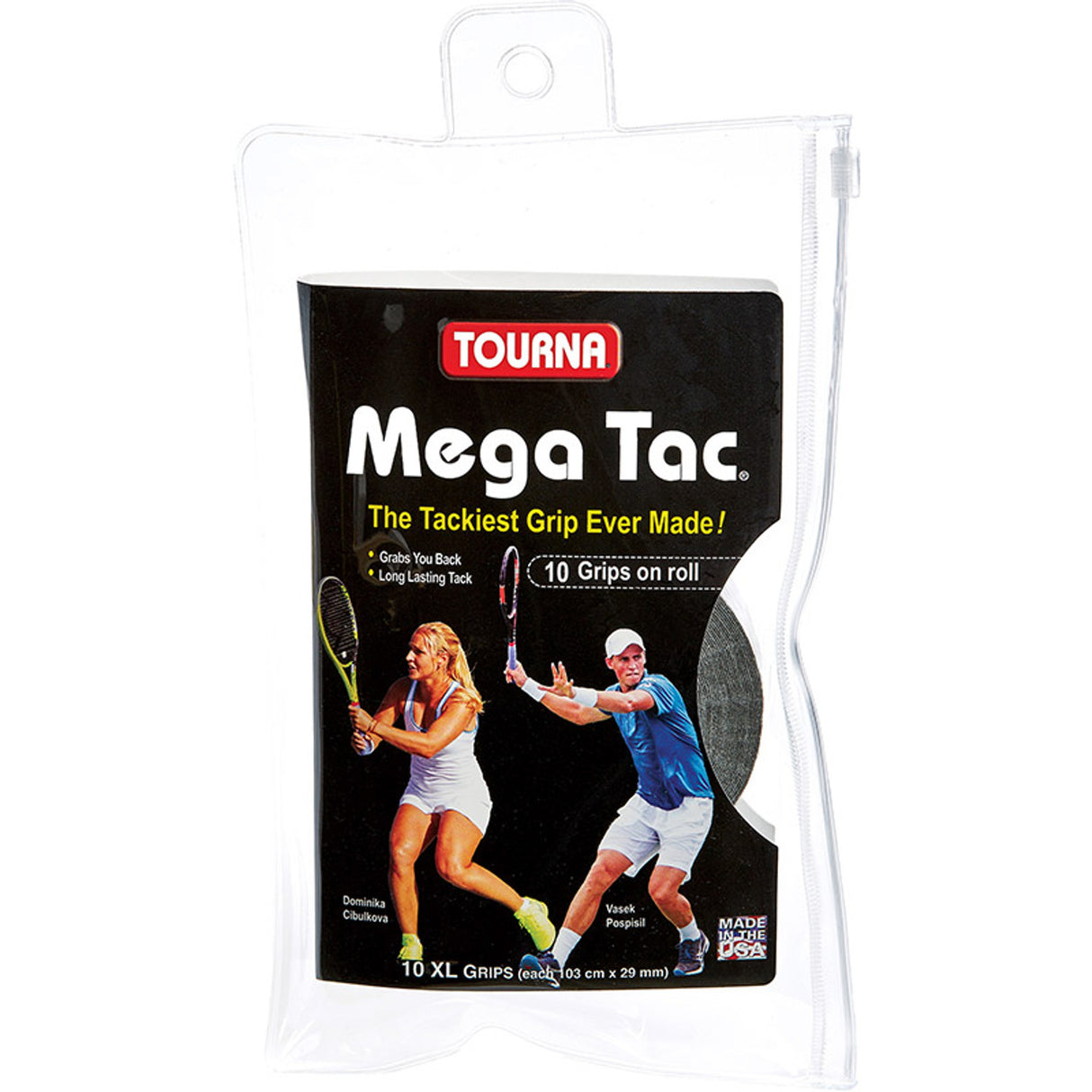 Tourna Overgrips Mega Tac Black (10 Pcs)