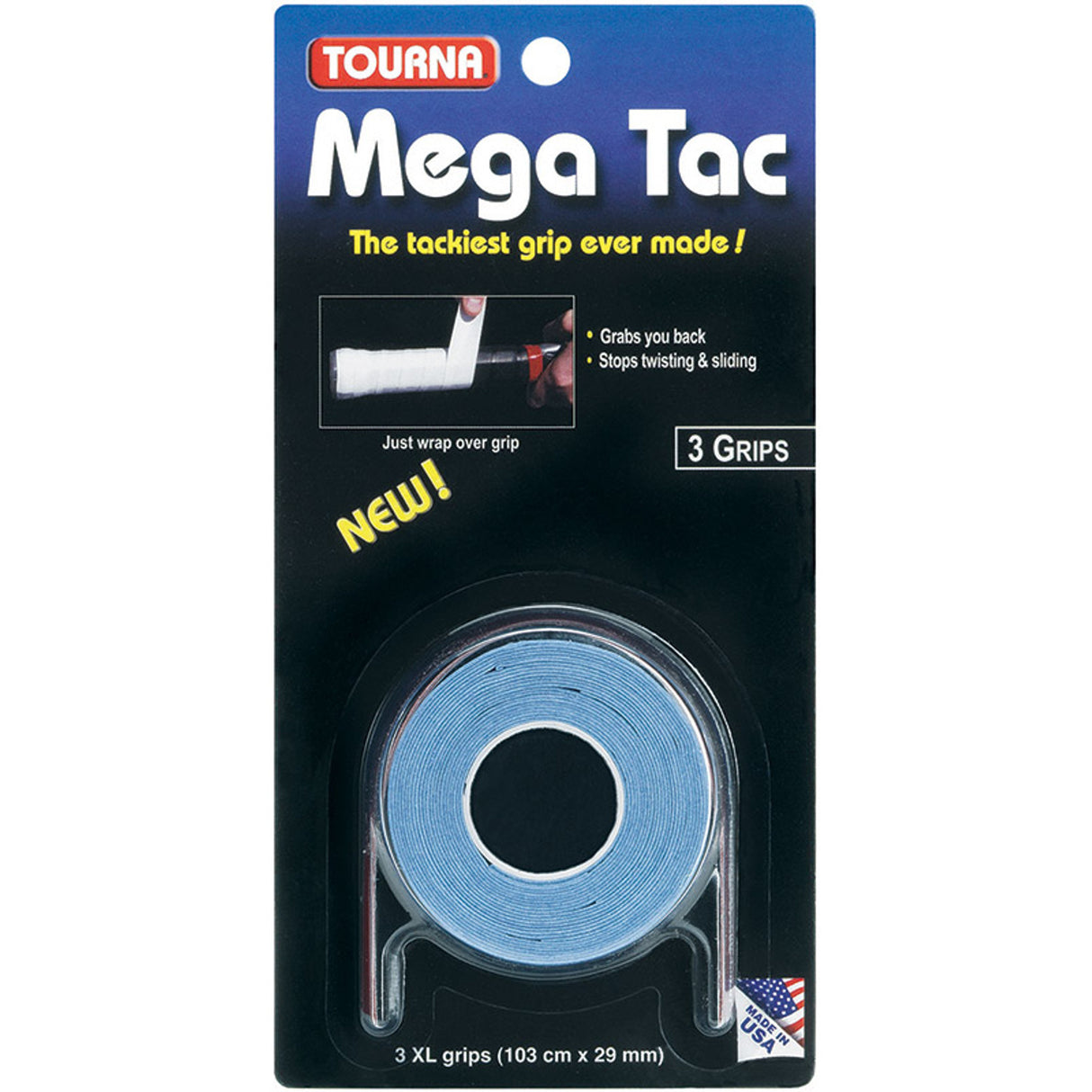 Tourna Overgrips Mega Tac Blue (3 Pcs)