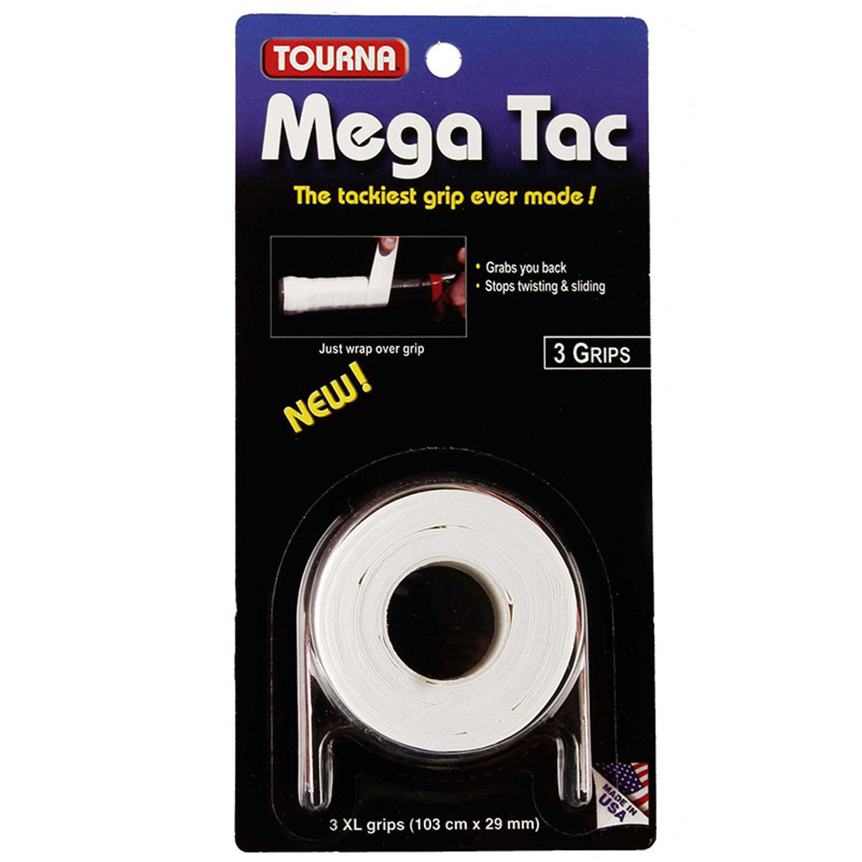 Tourna Overgrips Mega Tac White (3 Pcs)