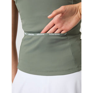 Björn Borg Ace Pocket Ribbed Tank Top Green - Justpadel.com